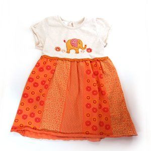 Hooligans Girls Size 4-5 Years Dress Elephant Orange Made in South Africa